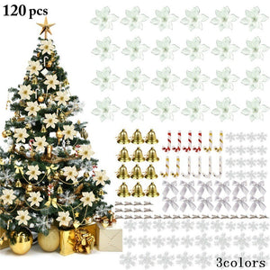 Christmas Flower Set Christmas Tree Decoration Christmas Flowers