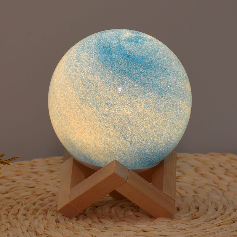 Nordic Table Lamp Bedroom Sleep Atmosphere Lamp Bedside Lamp Glass Night Lamp Starry Light Moon Lamp Planet Lamp Gift